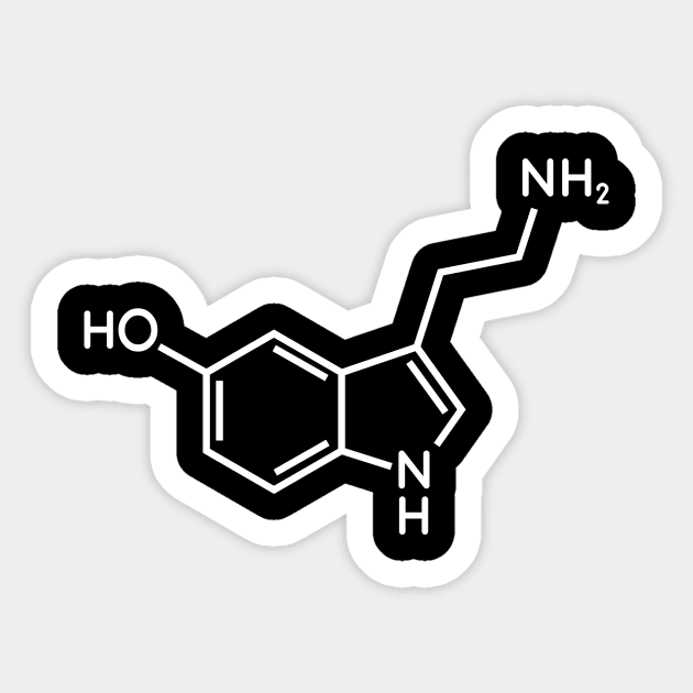 Serotonin molecule Sticker by evermedia